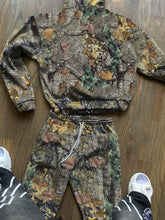 2pcs/Set Women Casual Autumn Branch Print Long Sleeve Zip Front Hooded Sweatshirt And Pants Set